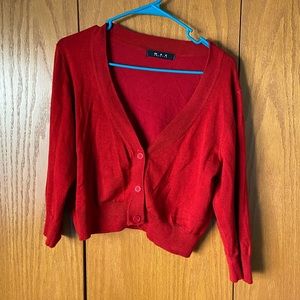 Mak cropped red sweater 1X